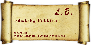 Lehotzky Bettina névjegykártya